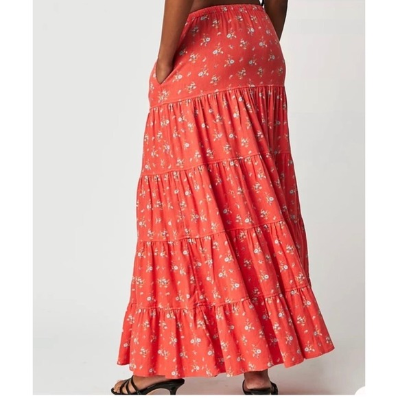 Free People / Nova Tiered Maxi Skirt / Boho Floral Maxi - Picture 2 of 3